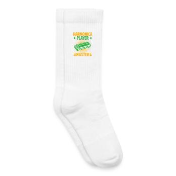 Funny Harmonica Player Master Harmonica - Kinder Tennissocken - Weiß - Rechts