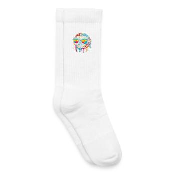 Paresseux Paresseux Art Paresseux Fan Paresseux - Chaussettes de tennis bio enfant - blanc - Droite