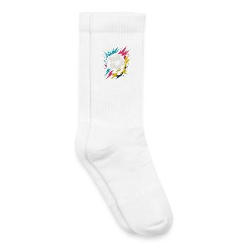 Bang de football coloré, art de football de rue - Chaussettes de tennis bio enfant - blanc - Droite