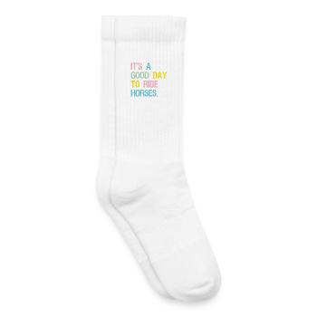 It's A Good Day To Ride Horses - Kids Tennis Socks - white - Right