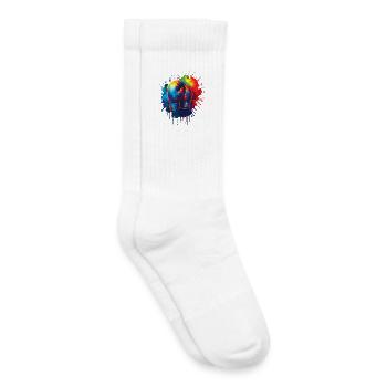 Gants de Boxe - Design Coloré Artistique Boxeeur - Chaussettes de tennis bio enfant - blanc - Droite