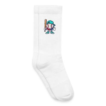 Schmelzendes Baseball-Maskottchen mit Schläger - Kinder Tennissocken - Weiß - Rechts