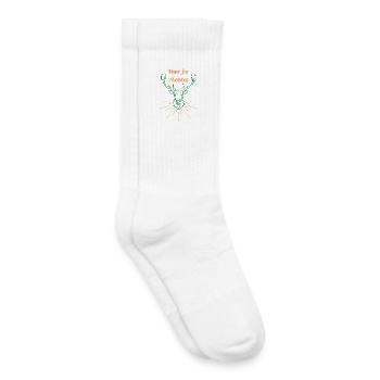 C’est l’heure de Meister Hirsch - Chaussettes de tennis bio enfant - blanc - Droite