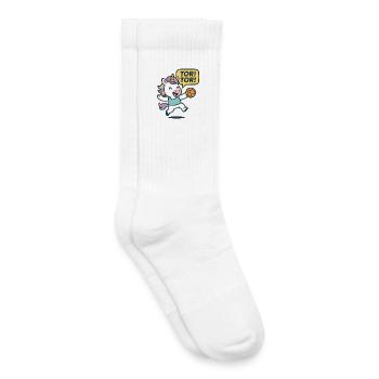 But de la licorne Handball Goal, motif de l’enfant encourageant - Chaussettes de tennis bio enfant - blanc - Droite