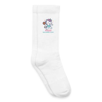 Passe de handball Unicorn, assistance de classe Unicorn - Chaussettes de tennis bio enfant - blanc - Droite