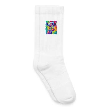 Giraffe Weihnachten Porträt - Kinder Tennissocken - Weiß - Rechts