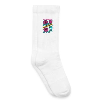 Impulsion de la Fleur, Puissance du Ressort, Fleur à Venir - Chaussettes de tennis bio enfant - blanc - Droite