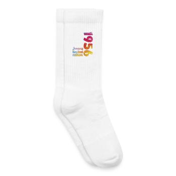 January 1956 Birthday Gift - Kids Tennis Socks - white - Right