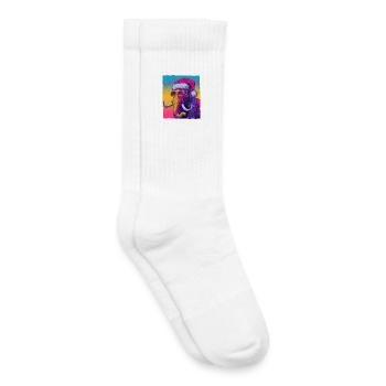 Mammoth Christmas Portrait - Kids Tennis Socks - white - Right