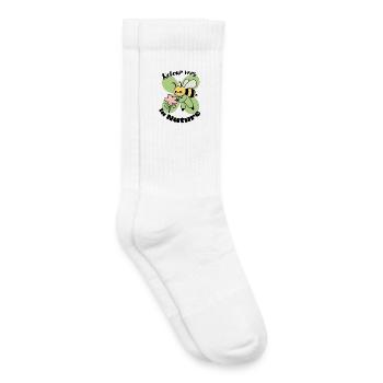 Abeille, écologie et retour vers la nature - Chaussettes de tennis bio enfant - blanc - Droite
