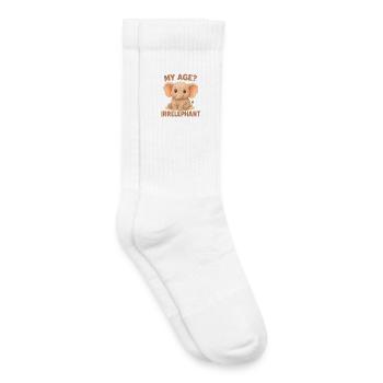 Humour d’éléphant – Mon âge Irrelephant - Chaussettes de tennis bio enfant - blanc - Droite