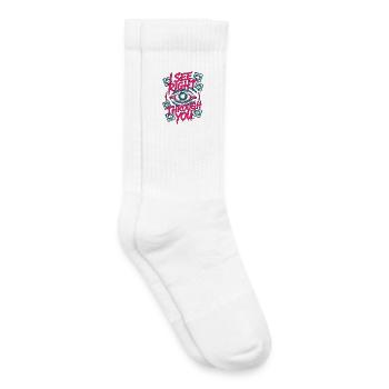Technicien IRM, je vois clair en vous, radiologue - Chaussettes de tennis bio enfant - blanc - Droite
