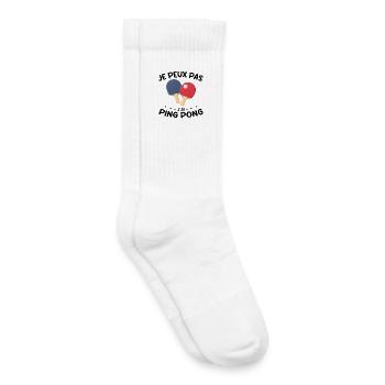 Je Peux Pas J'ai Ping Pong - Chaussettes de tennis bio enfant - blanc - Droite