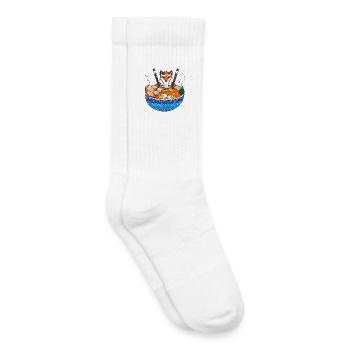 Fox Ramen Japanisches Essen Kawaii Anime Nudelliebhaber - Kinder Tennissocken - Weiß - Rechts