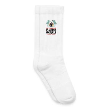 Hawaiian Ukulele Uke I Paused - Kids Tennis Socks - white - Right