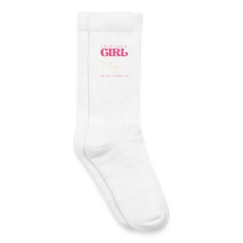 I Play Like a Girl Kick - Kids Tennis Socks - white - Right
