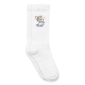 Set de jeu Paillettes, Licorne de tennis, Glamour - Chaussettes de tennis bio enfant - blanc - Droite