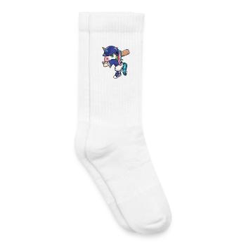 Joueuse de softball licorne d’un dab Sportive drôle - Chaussettes de tennis bio enfant - blanc - Droite