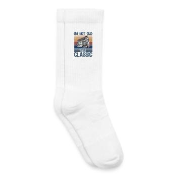 Je ne suis pas vieux, je suis classique - Cassette Audio FM Radio - Chaussettes de tennis bio enfant - blanc - Droite