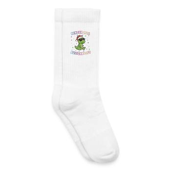 Weihnachtsdino mit Sonnenbrille - Kinder Tennissocken - Weiß - Rechts