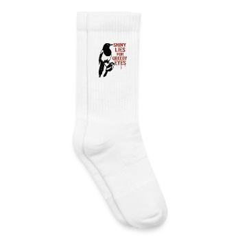 Pie et mensonges : Yeux avides - Chaussettes de tennis bio enfant - blanc - Droite