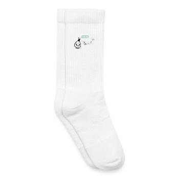 Cute Winter Penguins Illustration - Kids Tennis Socks - white - Right