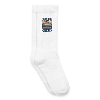 Curling Rocks Funny Winter Sports Gift - Kinder Tennissocken - Weiß - Rechts