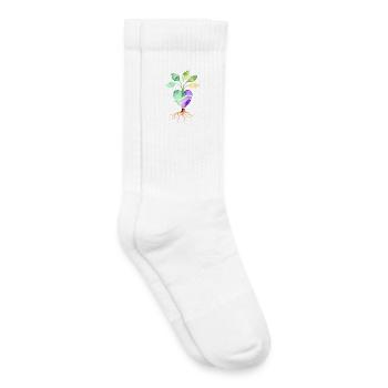 Watercolor Vegan Heart Roots – Herz Pflanze Wurzel - Kinder Tennissocken - Weiß - Rechts