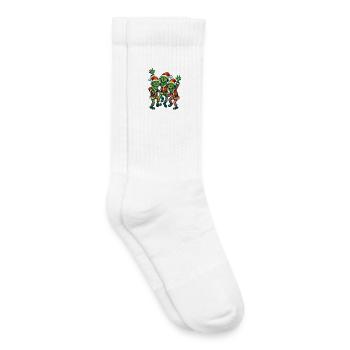 Zombies de Noël Rigolos en Bonnet de Santa - Chaussettes de tennis bio enfant - blanc - Droite