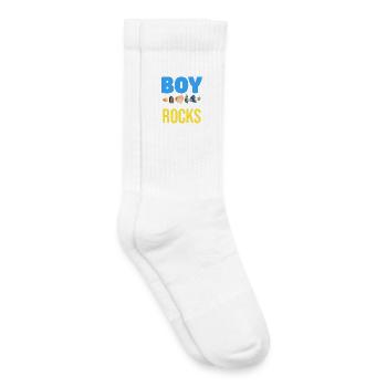 Nur ein Junge liebt Steine - Kinder Tennissocken - Weiß - Rechts