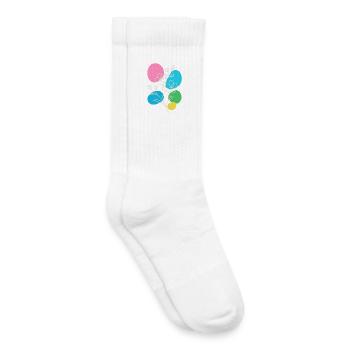 Graphique floral minimaliste, été bohème - Chaussettes de tennis bio enfant - blanc - Droite