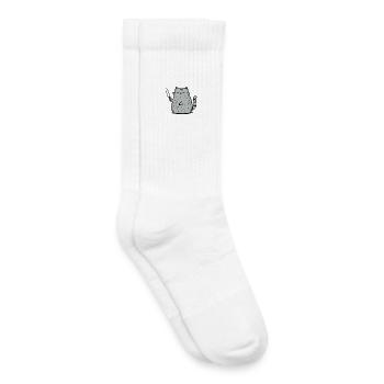 6-7 Mème Internet 6 7 Snack Cat - Chaussettes de tennis bio enfant - blanc - Droite