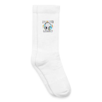 Niveau 6 débloqué – Légende - Chaussettes de tennis bio enfant - blanc - Droite