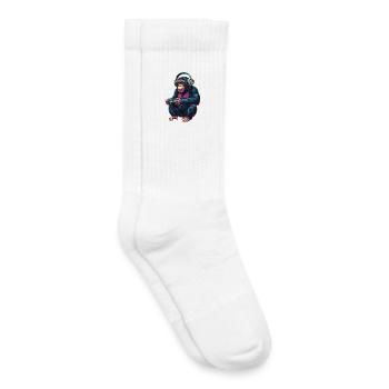 Schimpanse Spielen Tier Videospiele Lustig - Kinder Tennissocken - Weiß - Rechts
