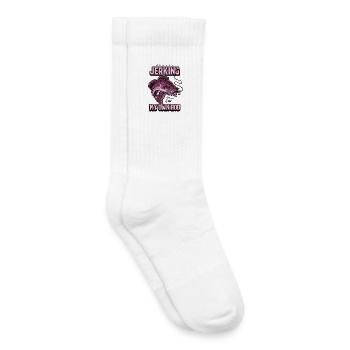Toujours en train de branler ma canne en train de pêcher bizarrement - Chaussettes de tennis bio enfant - blanc - Droite