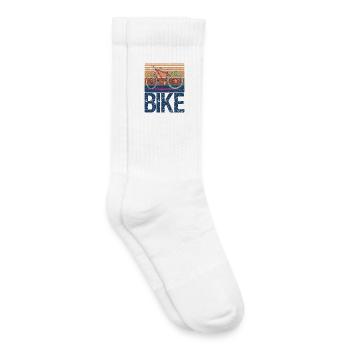 Vélo rétro vintage - Chaussettes de tennis bio enfant - blanc - Droite