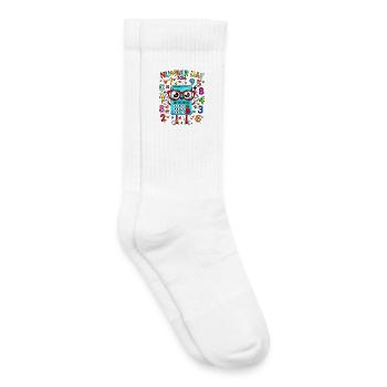 Numeral Day 2026 Taschenrechner Maskottchen - Kinder Tennissocken - Weiß - Rechts