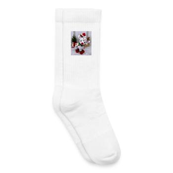 Gestricktes Weihnachtsrentier - Kinder Tennissocken - Weiß - Rechts