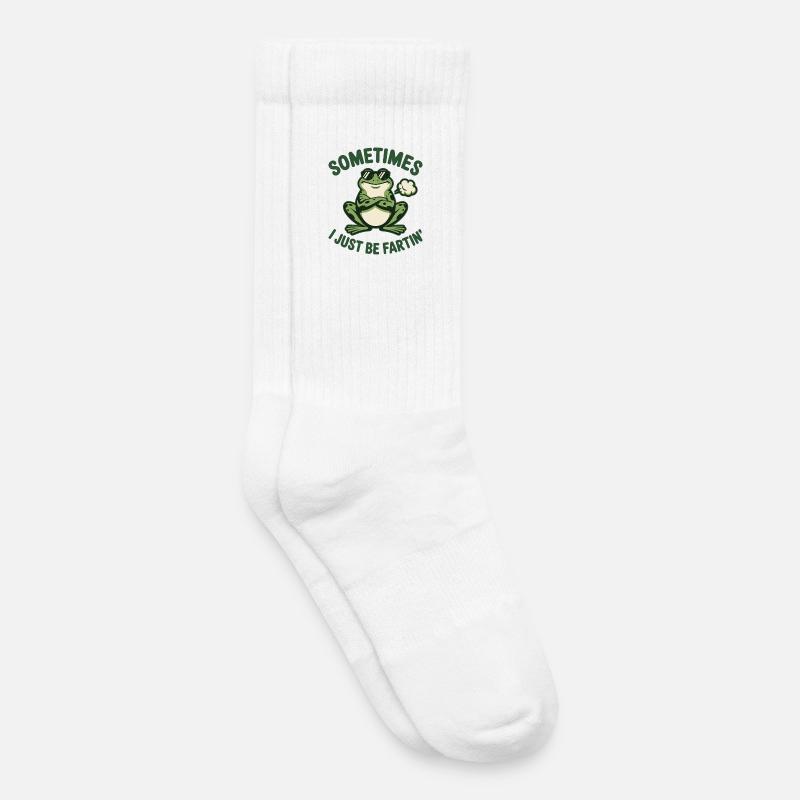 Manchmal ich einfach einen komischen Vintage-Frosch - Kinder Tennissocken - Weiß