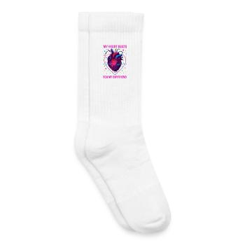 herz spruch freund, neon liebe anatomie - Kinder Tennissocken - Weiß - Rechts