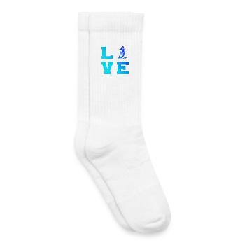Minimalistisches Floorball Motiv - Kinder Tennissocken - Weiß - Rechts