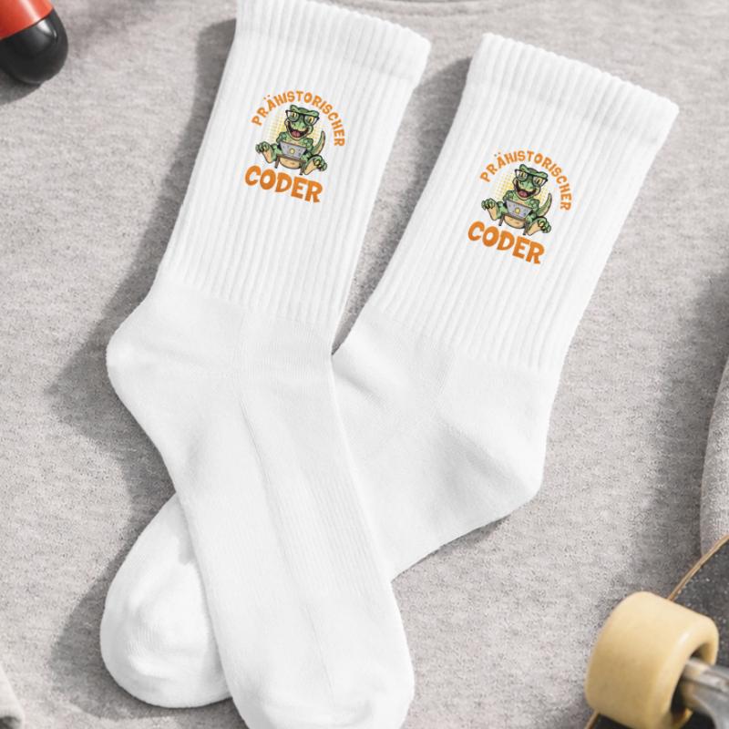 Programmation PRÉHISTORIQUE : Divertissement du CODER Chaussettes de tennis bio enfant