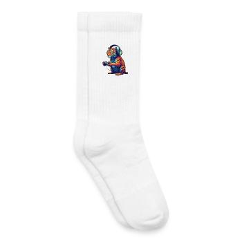 Tiger Gaming Tier Videospiele Lustiger Tiger - Kinder Tennissocken - Weiß - Rechts
