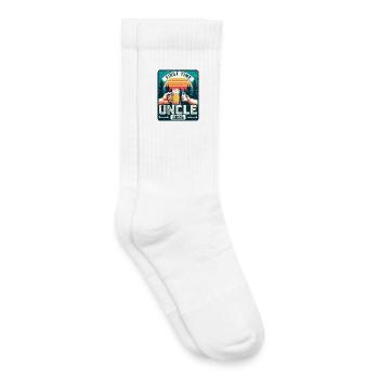 Oncle 2026, Oncle Enceinte, Oncle du futur - Chaussettes de tennis bio enfant - blanc - Droite