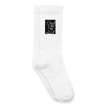 67 Cat Wearing Sunglasses Gen Alpha Funny 67 - Kids Tennis Socks - white - Right