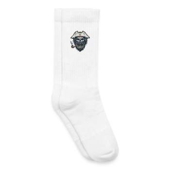 Captain Skull Sailor Nautical Sea Lake Boat - Kids Tennis Socks - white - Right