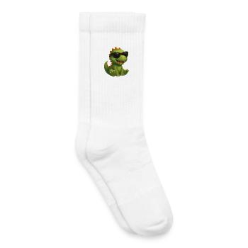 Dinosaurier mit Sonnenbrille - Kinder Tennissocken - Weiß - Rechts