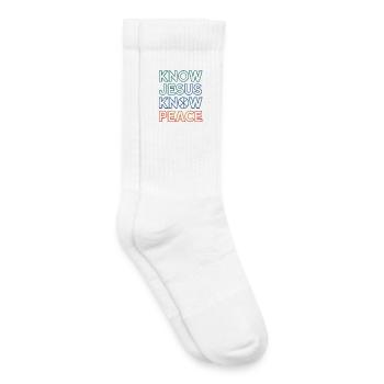 Know Jesus Know Peace Typography - Kinder Tennissocken - Weiß - Rechts