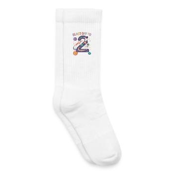 Abflug ins Weltall 2. Geburtstag Kindergeburtstag - Kinder Tennissocken - Weiß - Rechts