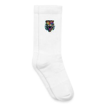 Saber-toothed tiger Smilodon Big cat Sabertooth tiger - Kids Tennis Socks - white - Right